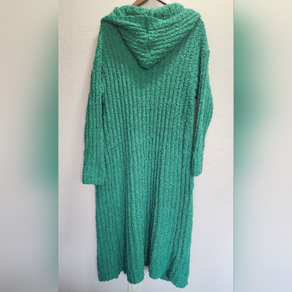 Sweet Generis Sft Knit Green Long Cardigan Sweater with Pockets - Picture 3 of 9